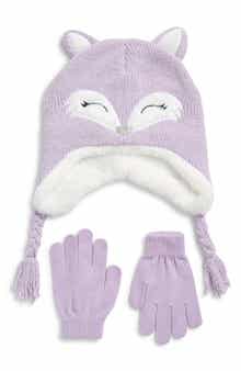 Capelli New York Kids' Happy Fox Earflap Hat & Gloves Set