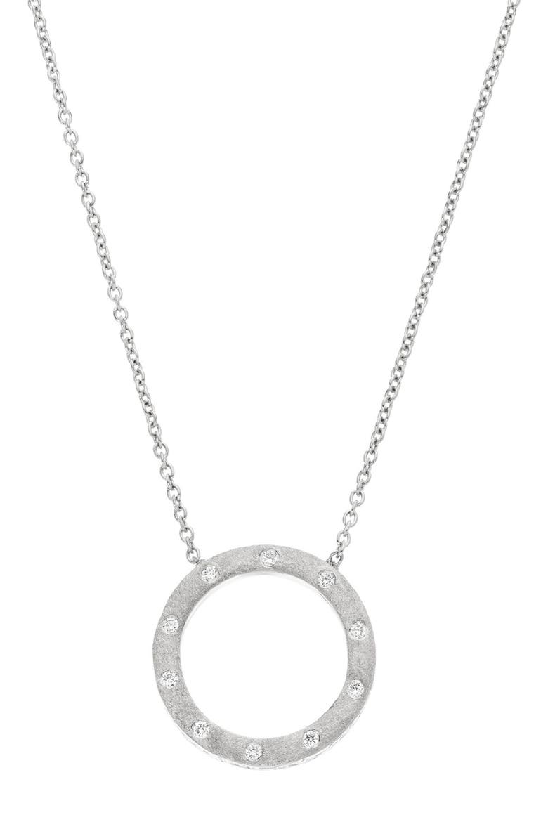 Dunes Diamond Circle Pendant Necklace, Alternate, color, 18K WG