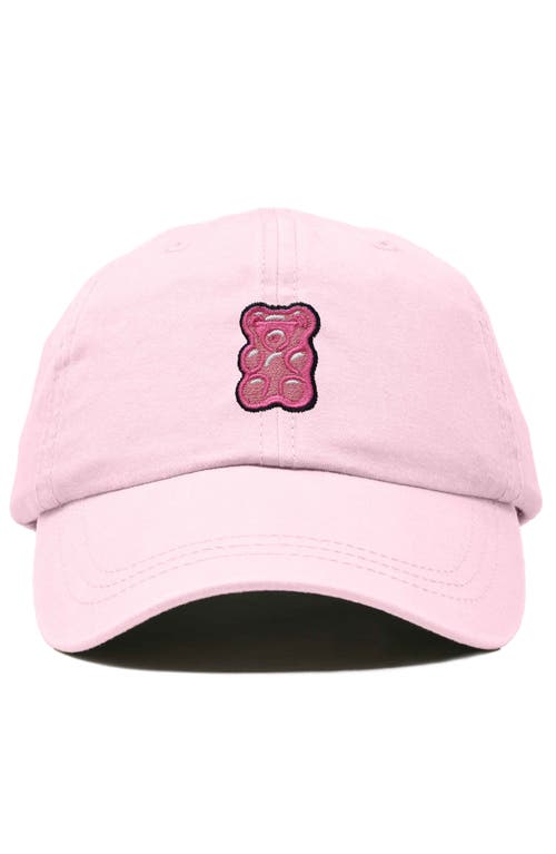 Dalix Pink Gummy Embroidered Casual Cap In Washed Pink