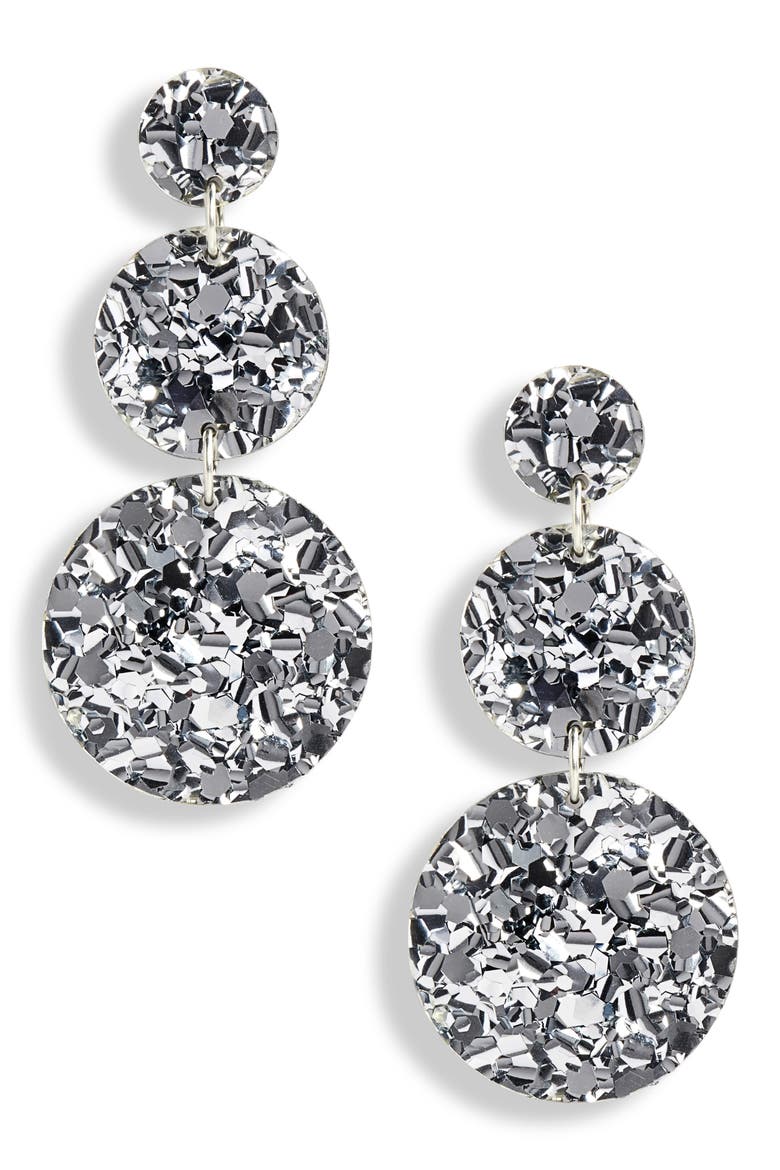 Elaine Triple Drop Earrings, Main, color, SILVER