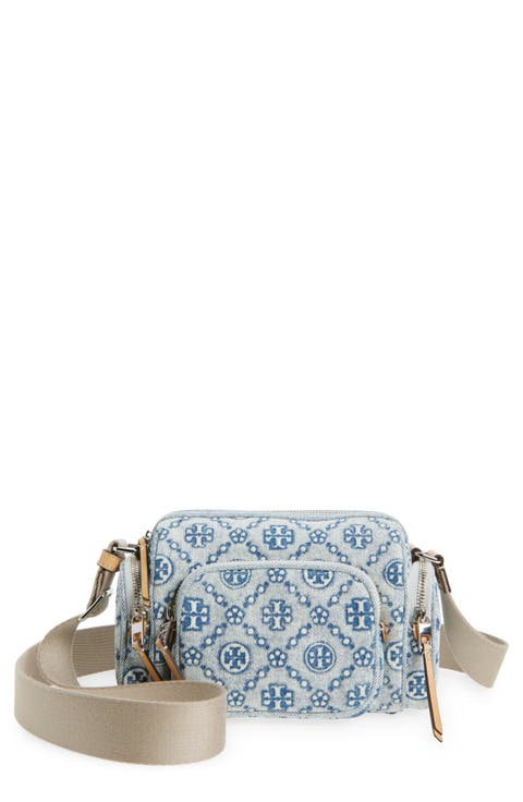 T Monogram Denim Pocket Crossbody Bag