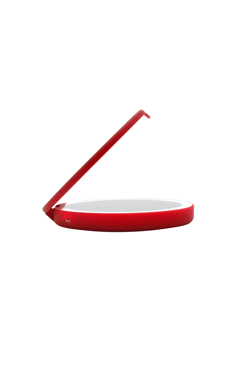 Snow White Compact Mirror with Wireless Power Bank Base, Alternate, color, Red