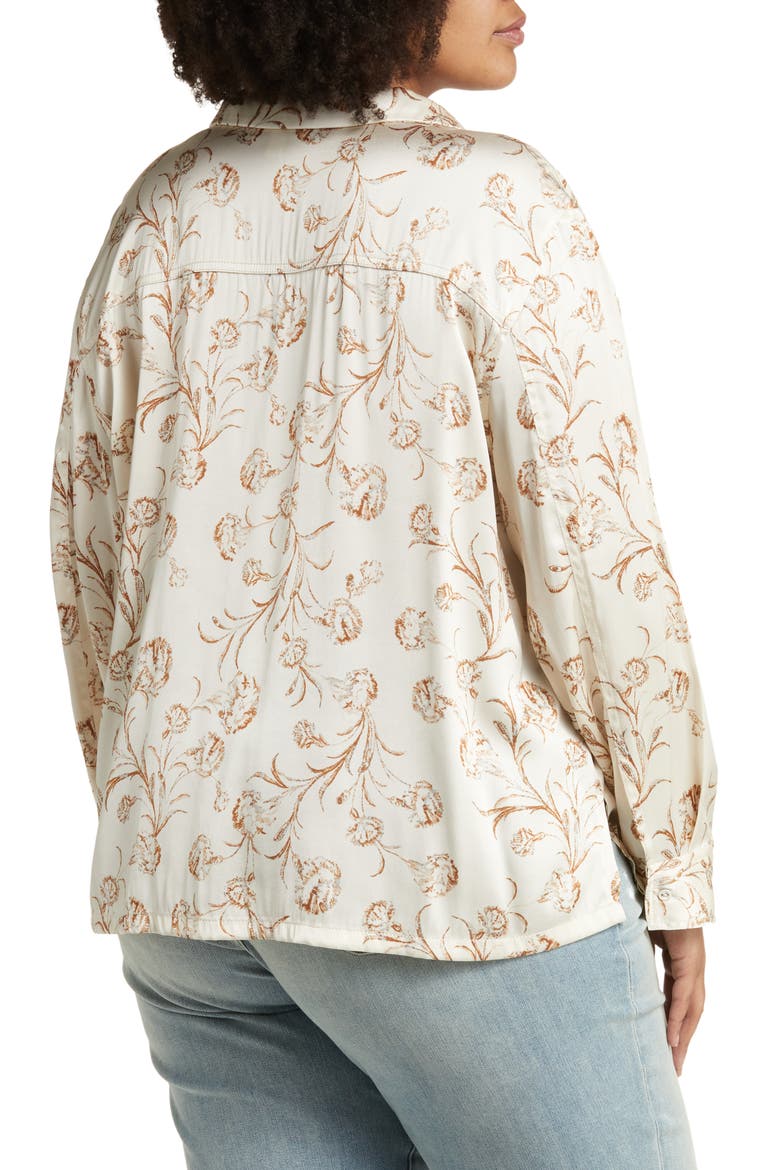 Floral Long Sleeve Button-Up Shirt, Alternate, color, IVORY- RUST CASCADE BLOOMS