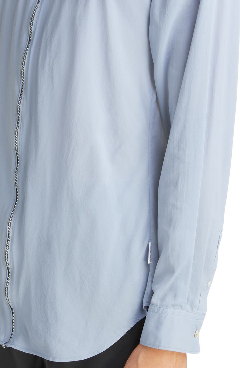 Acne Studios Nylon Chiffon Zip-Up Shirt, Alternate, color, 