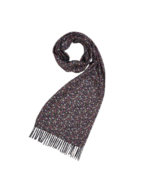 Fable England Floral Ditsy Scarf With Tassels In Blue