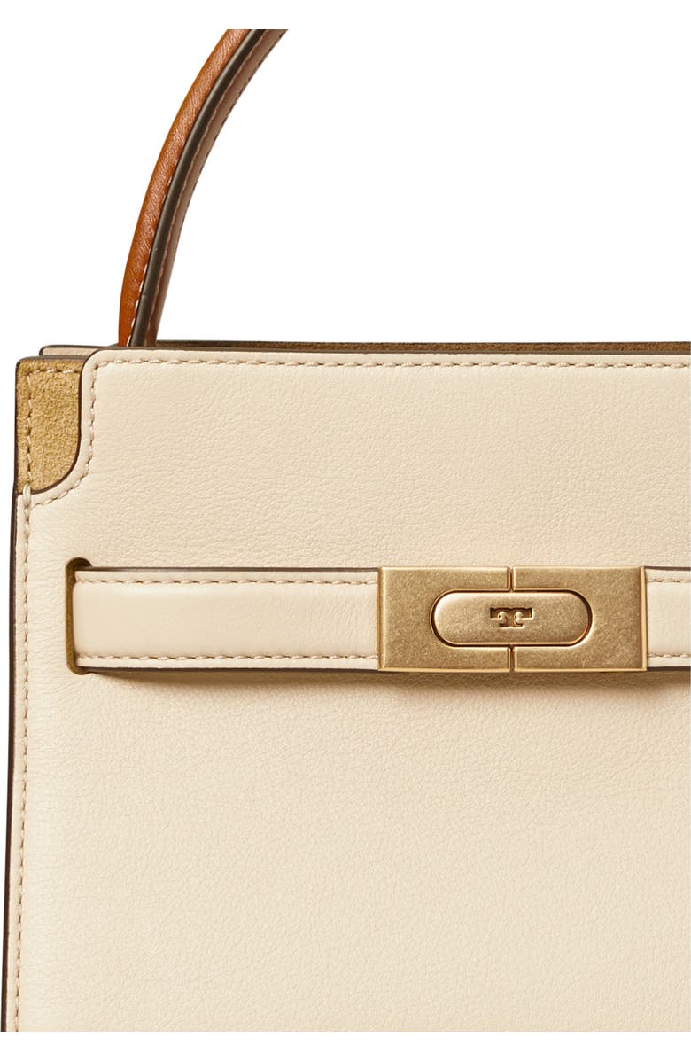 Tory Burch Lee Radziwill Petite Leather Double Bag, Alternate, color, New Cream