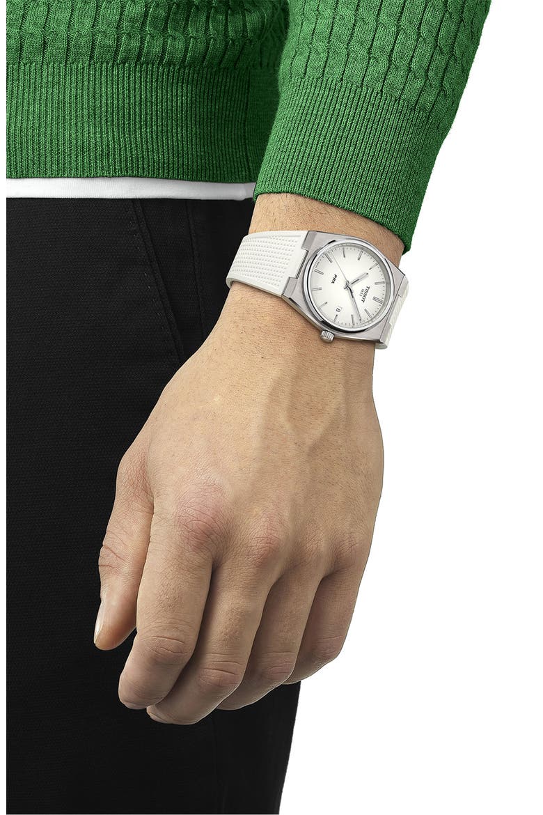 PRX Rubber Strap Watch, 40mm, Alternate, color, WHITE