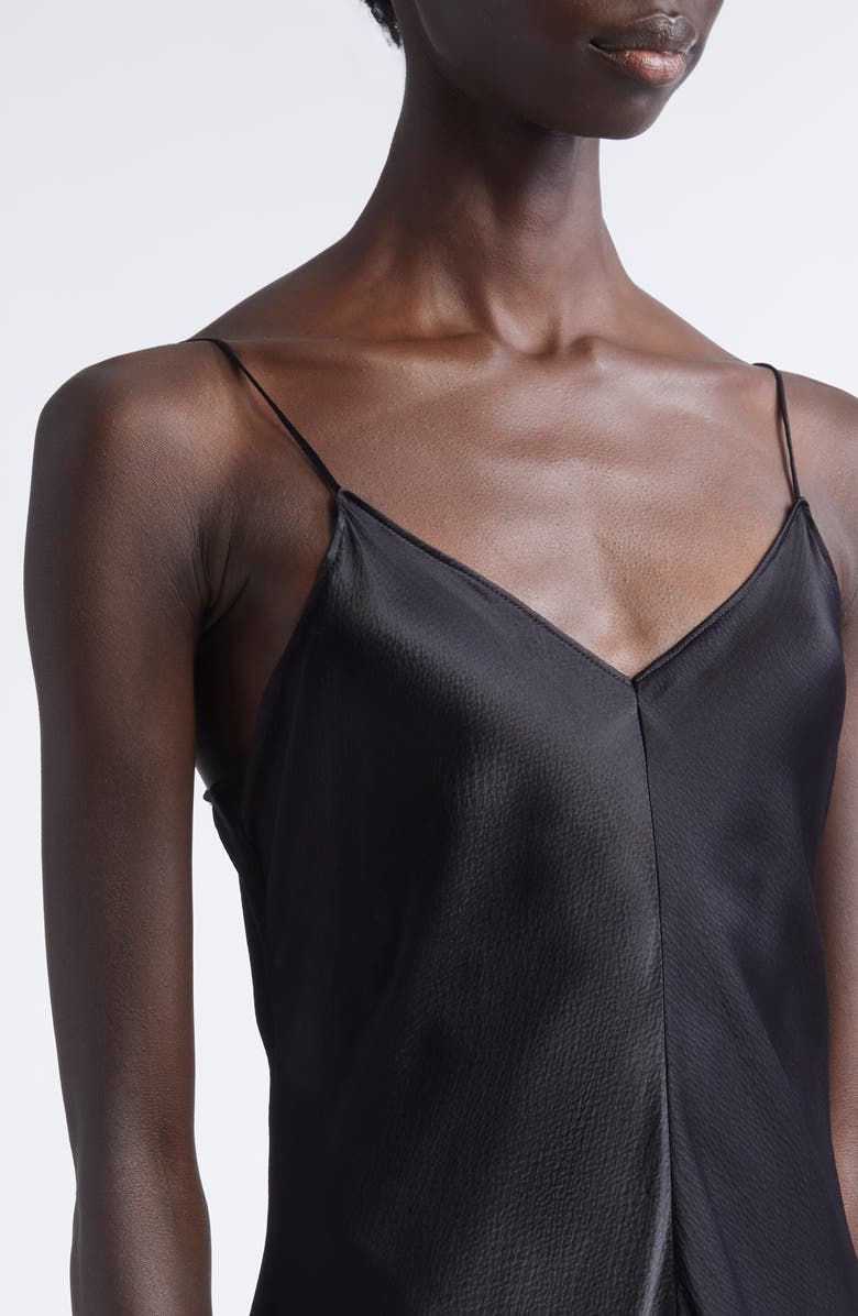 FFORME Laylay Dropped Waist Hammered Satin Dress, Alternate, color, Black