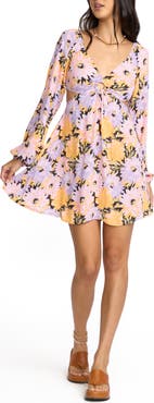 Billabong Last Call Cutout Long Sleeve Minidress