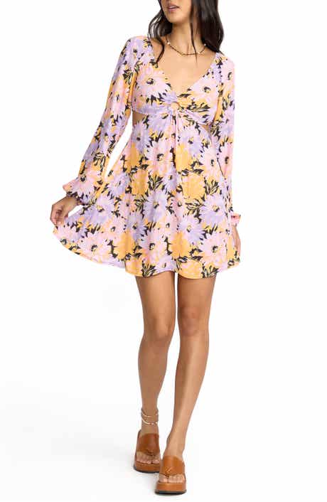 Billabong Last Call Cutout Long Sleeve Minidress
