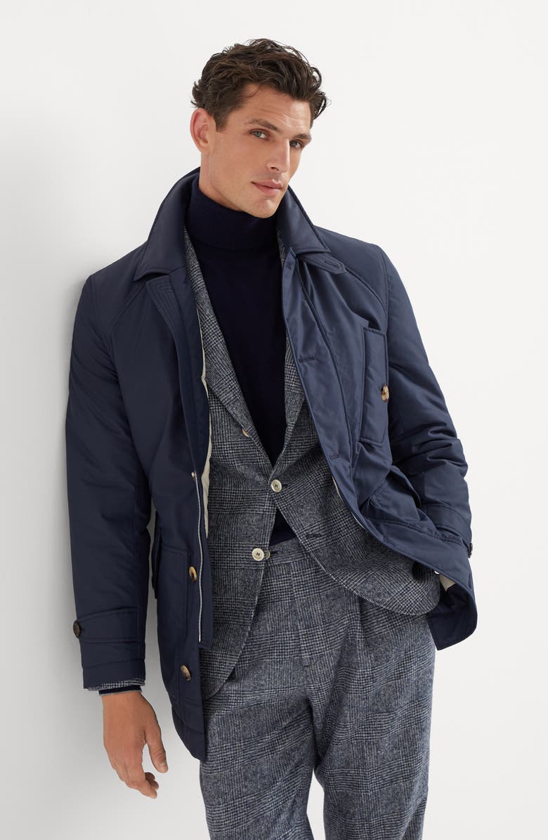 Brunello Cucinelli Virgin wool and silk techno poplin outerwear jacket with Thermore<sup>®</sup> padding, Alternate, color, 