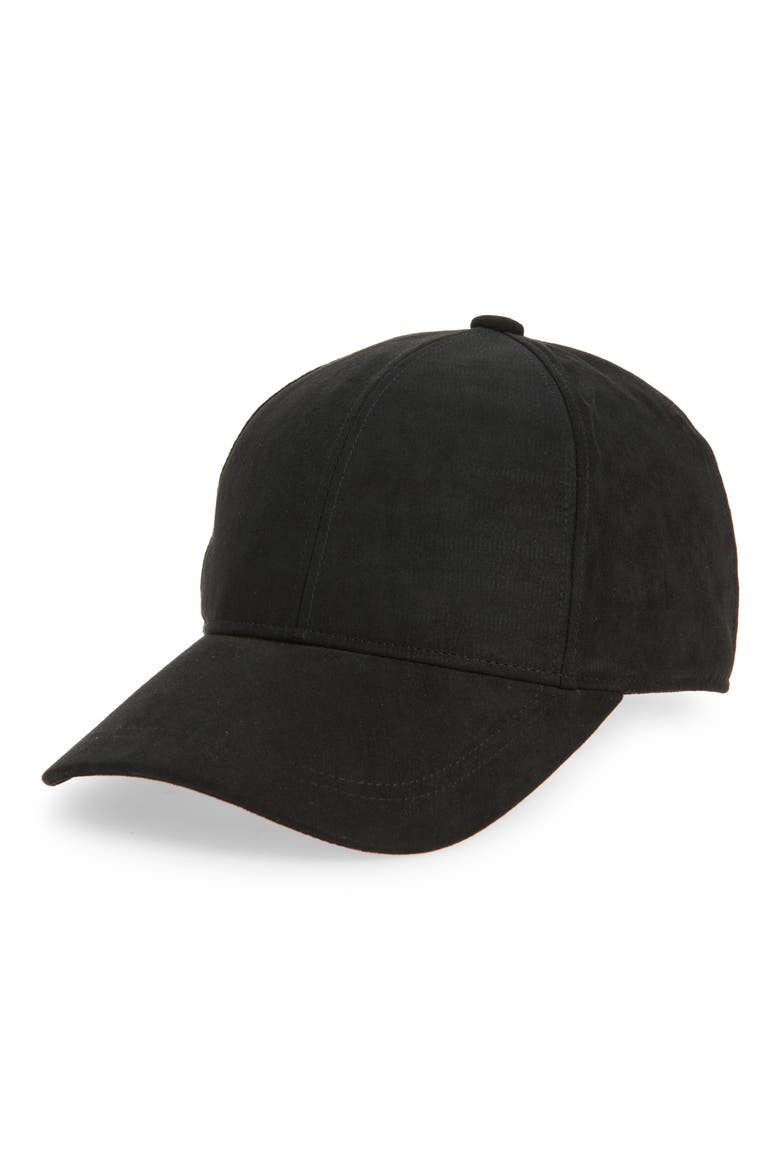 Faux Suede Baseball, Main, color, BLACK