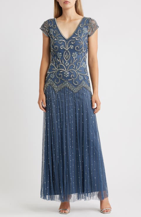 Beaded Chiffon Gown