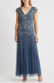 Pisarro Nights Beaded Chiffon Gown