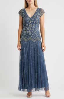 Pisarro Nights Beaded Chiffon Gown