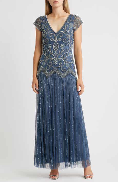 Pisarro Nights Beaded Chiffon Gown