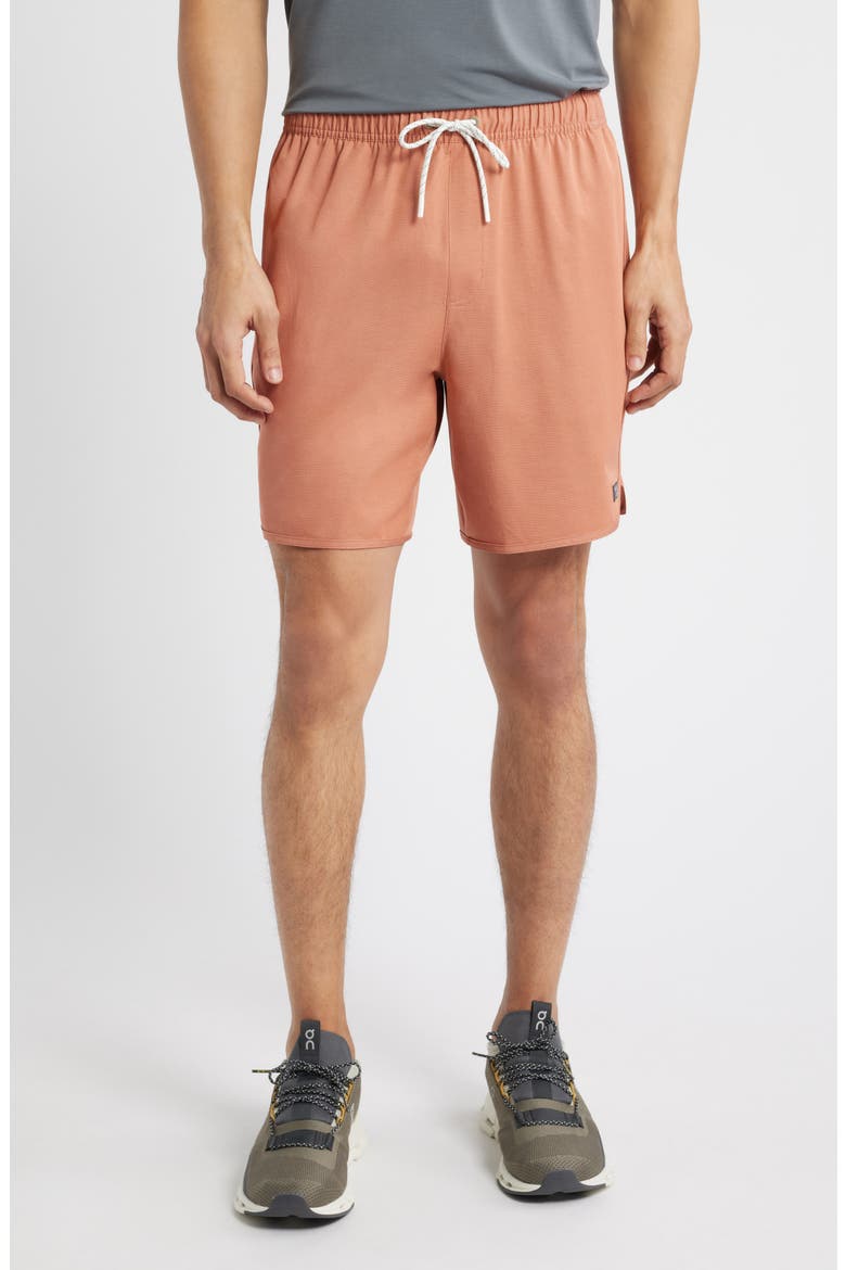 Reverb Water Resistant Hybrid Performance Shorts, Main, color, REDWOOD