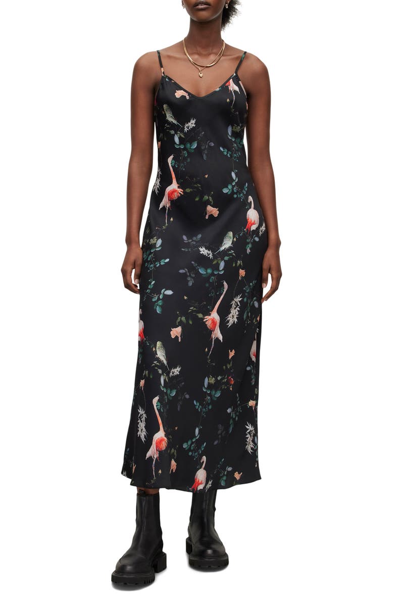 AllSaints Bryony Fabia Midi Slipdress, Main, color,