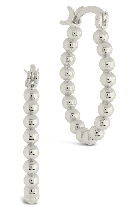 Bubble Textured Oval Hoop Earrings