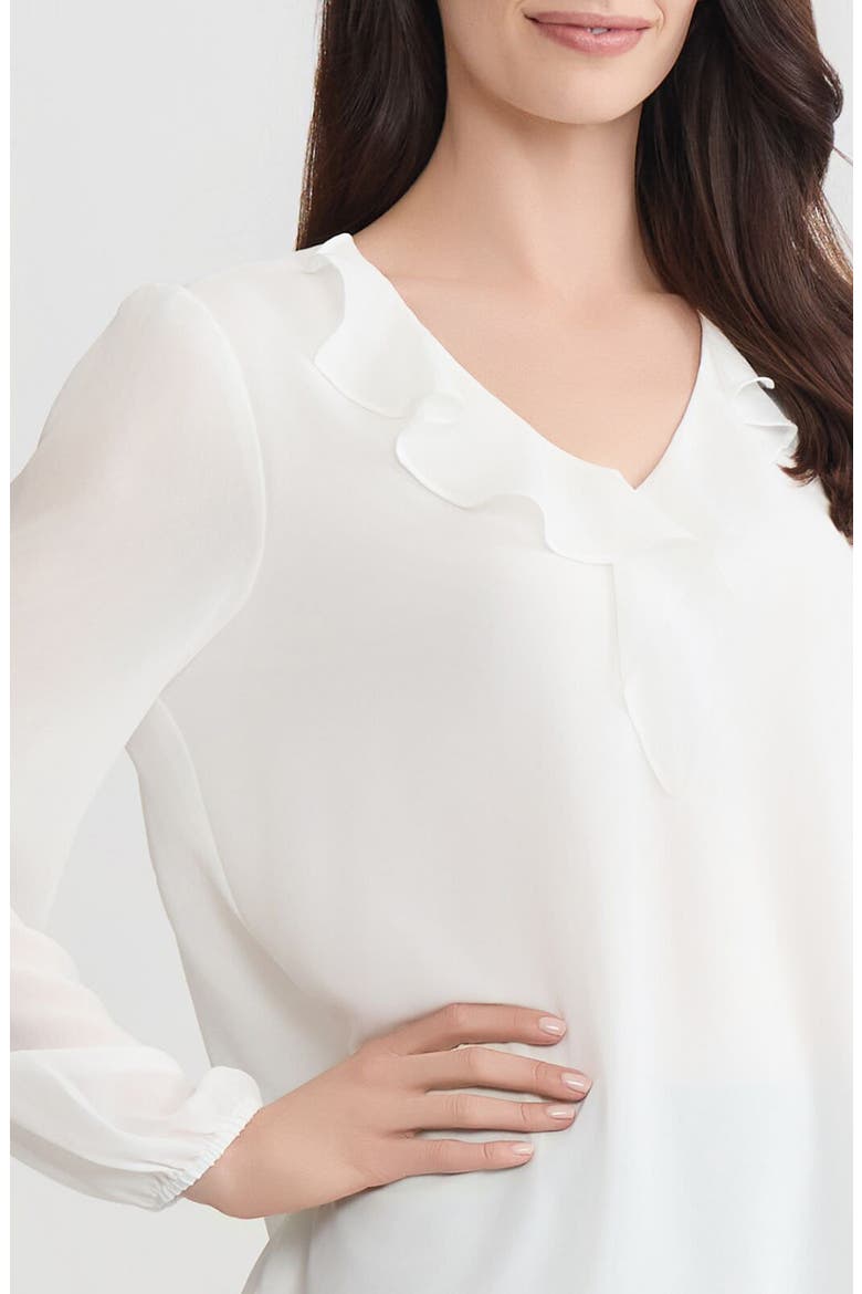 Ruffle Neck Top, Alternate, color, VANILLA ICE