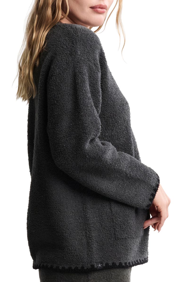 Barefoot Dreams<sup>®</sup> CozyChic<sup>®</sup> Blanket Stitch Cardigan with Detachable Scarf, Alternate, color, Dark Moss