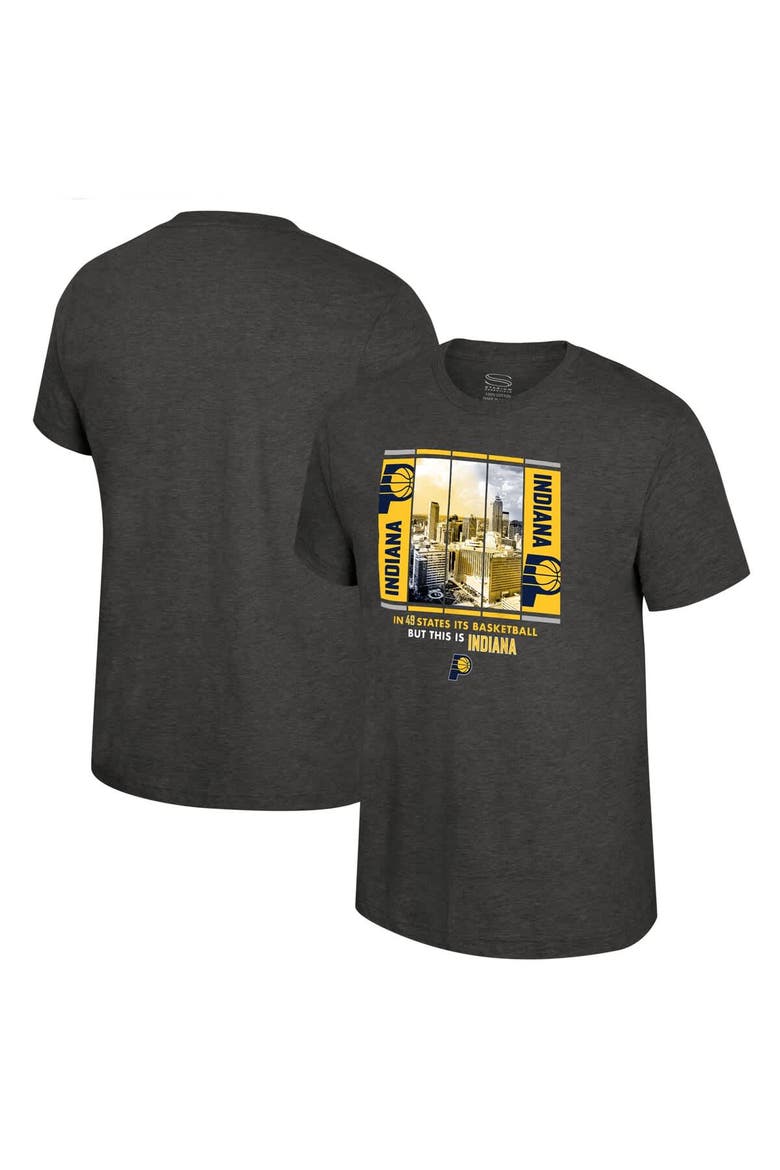 Unisex Stadium Essentials Charcoal Indiana Pacers Skyline Boxout T-Shirt, Main, color, Charcoal