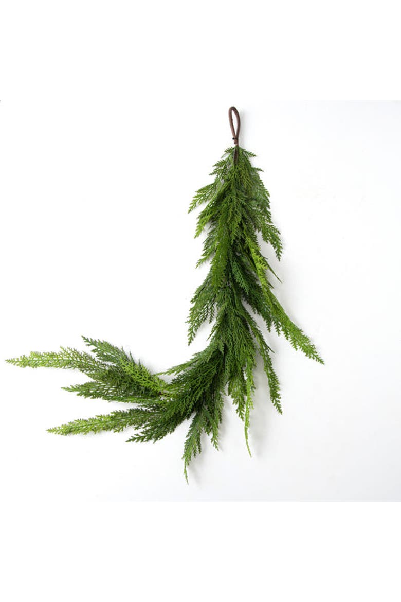 Real Touch Lebanon Cedar Christmas Front Door Garland or Table Runner, Main, color, Green (96"L x 8"W x 6"D)