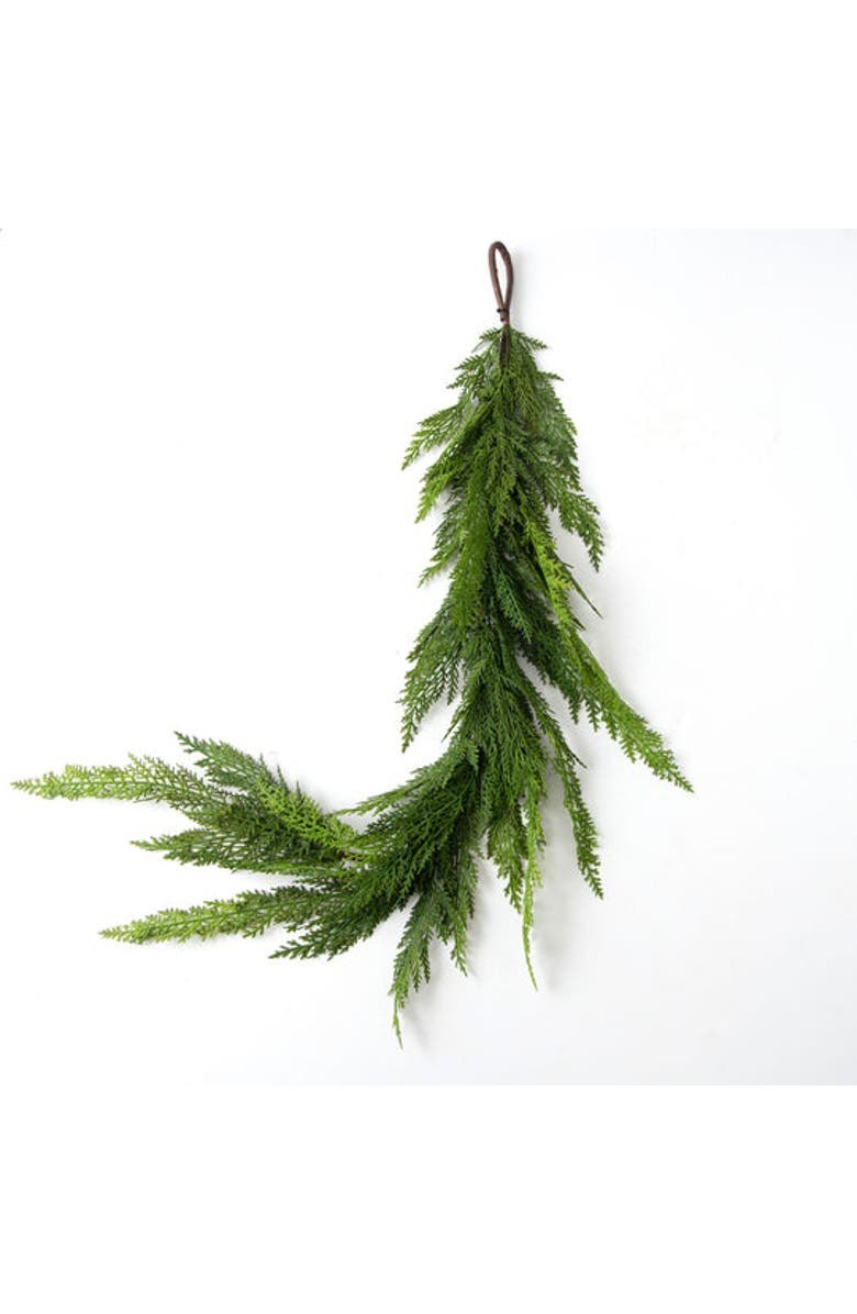 Darby Creek Trading Real Touch Lebanon Cedar Christmas Front Door Garland or Table Runner, Main, color, Green (48"L X 8"W X 6"D)