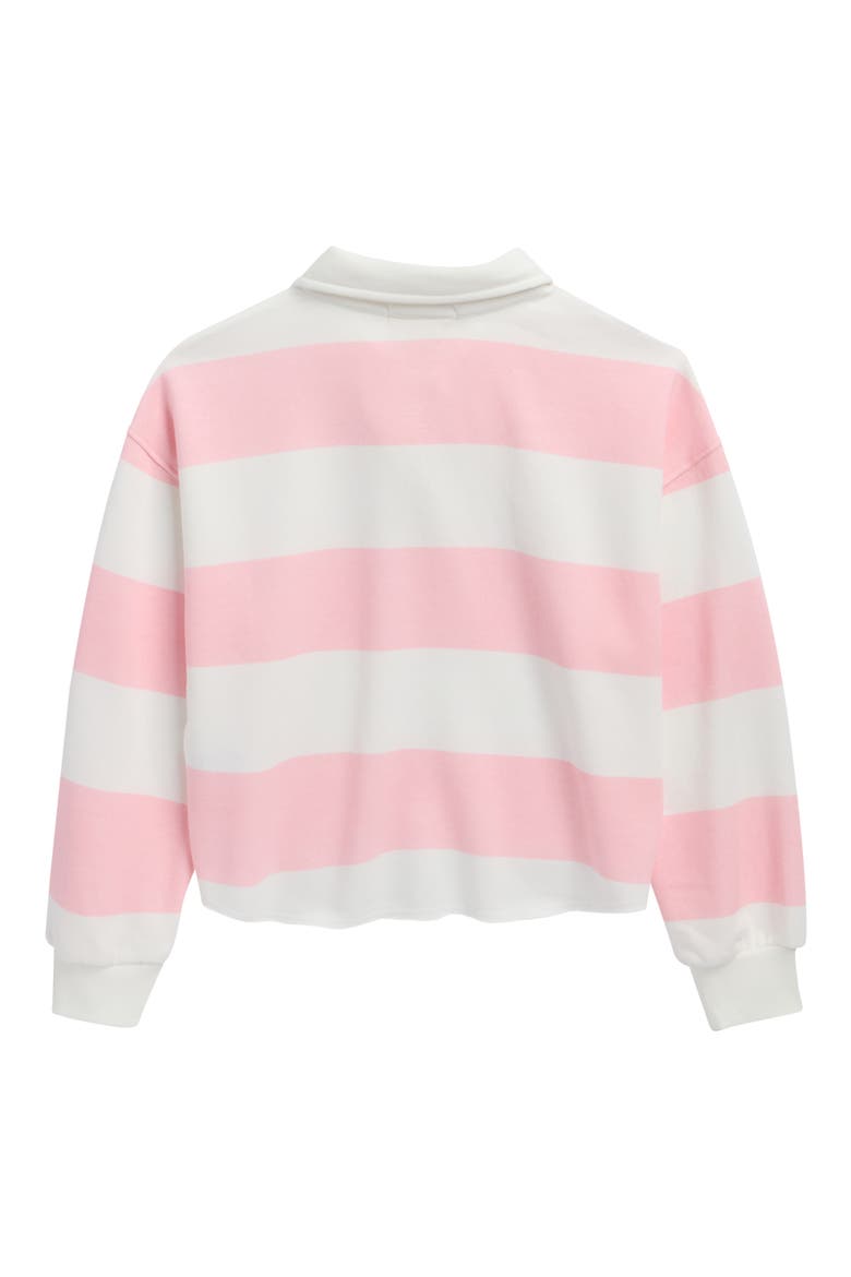 Kids' Stripe Long Sleeve Rugby Shirt, Alternate, color, PINK/ WHITE