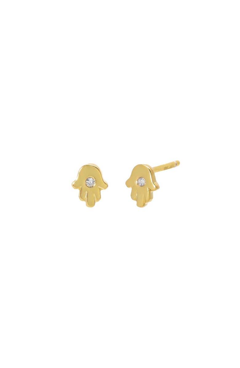 BY ADINA EDEN CZ Hamsa Stud Earring, Main, color, Gold