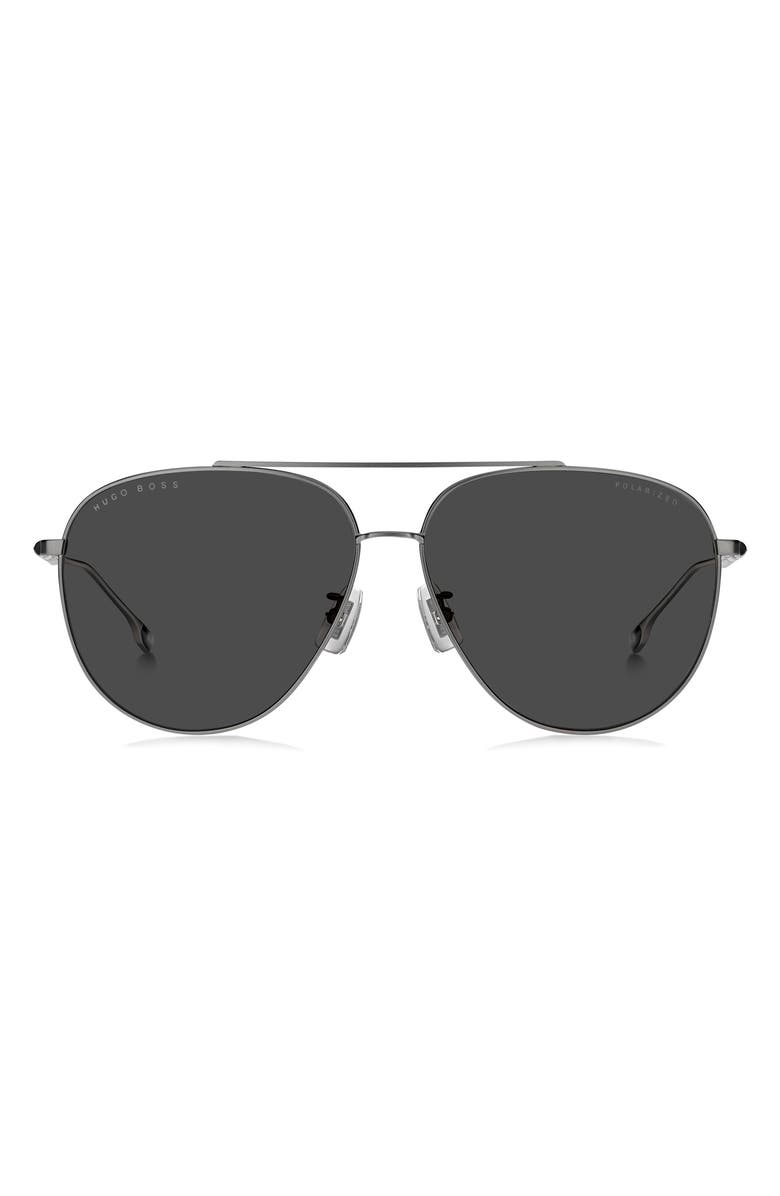 BOSS 63mm Polarized Aviator Sunglasses, Main, color, 