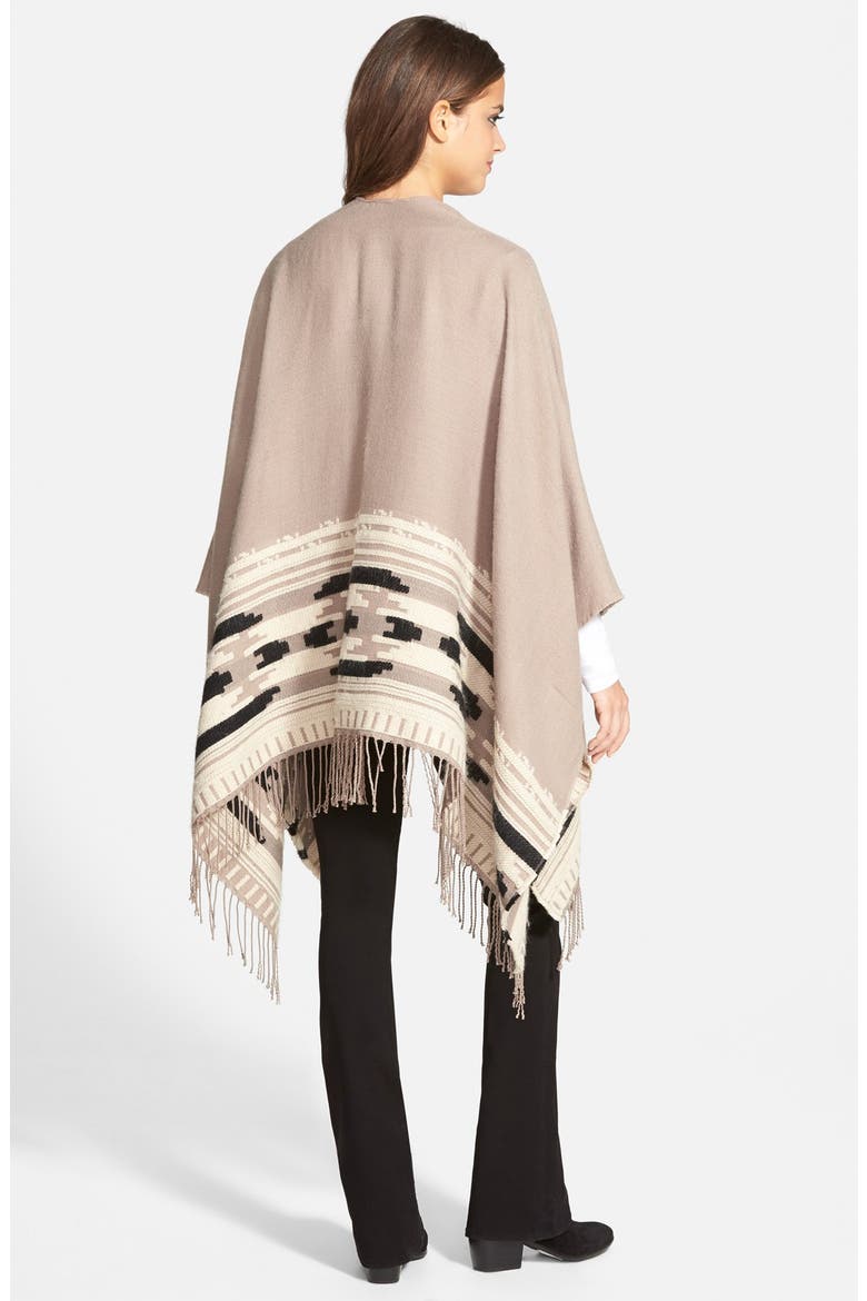 Geometric Weave Cape, Alternate, color, TAUPE