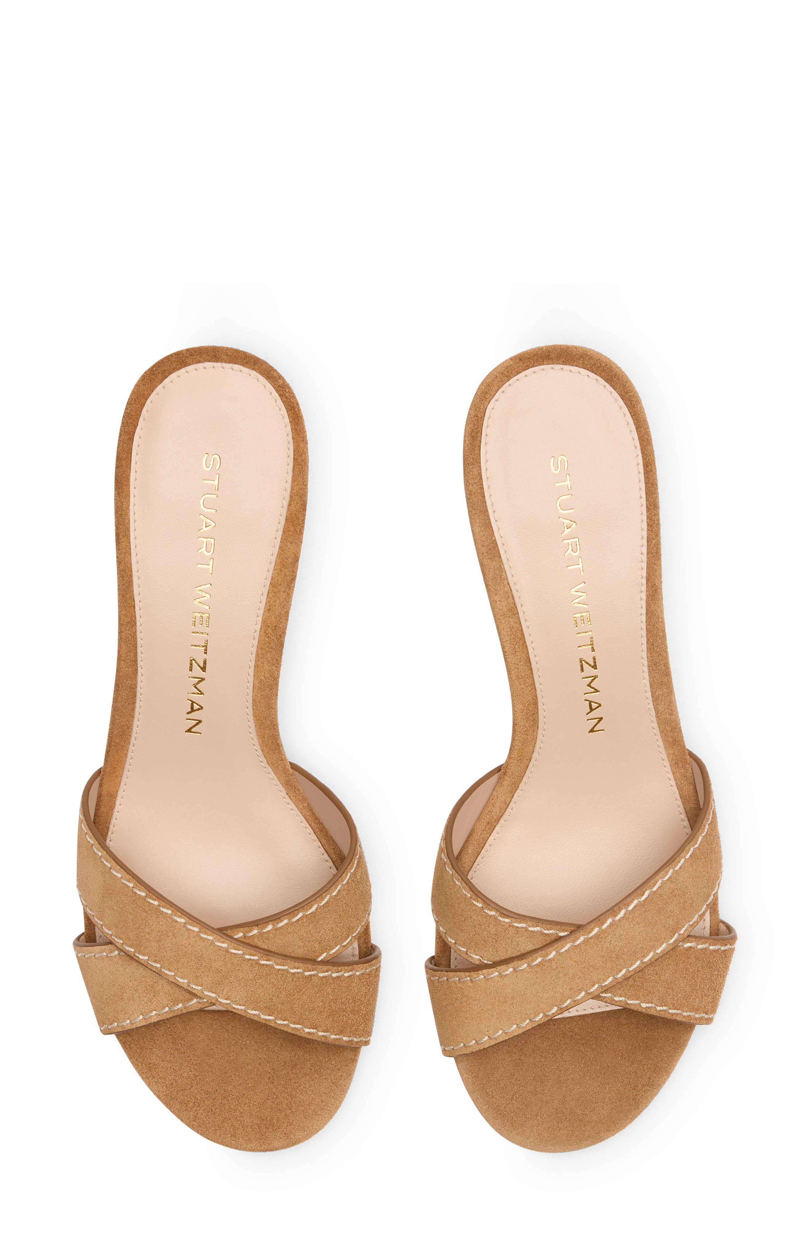 Minimalist Kitten Heel Slide Sandal, Alternate, color, DOE SUEDE