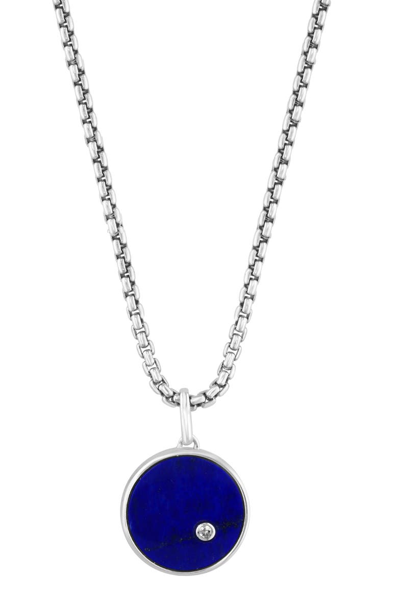 Lapis Lazuli & White Sapphire Pendant Necklace, Main, color, BLUE