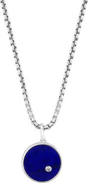 EFFY Lapis Lazuli & White Sapphire Pendant Necklace