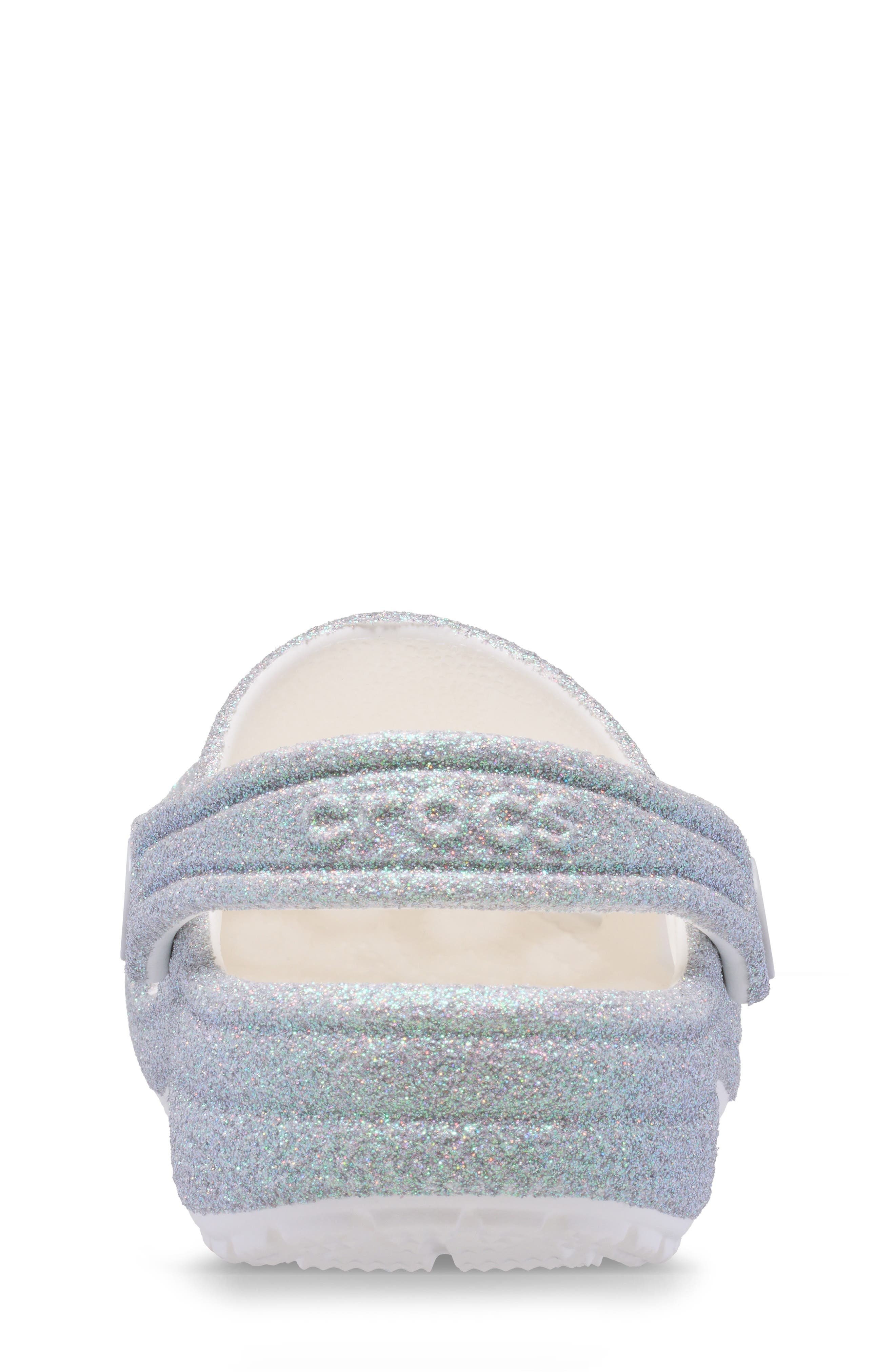 CROCS Kids' Classic Iridescent Glitter Clog, Alternate, color, Whi