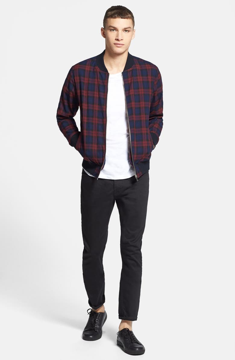 Topman Check Bomber Jacket, Alternate, color,