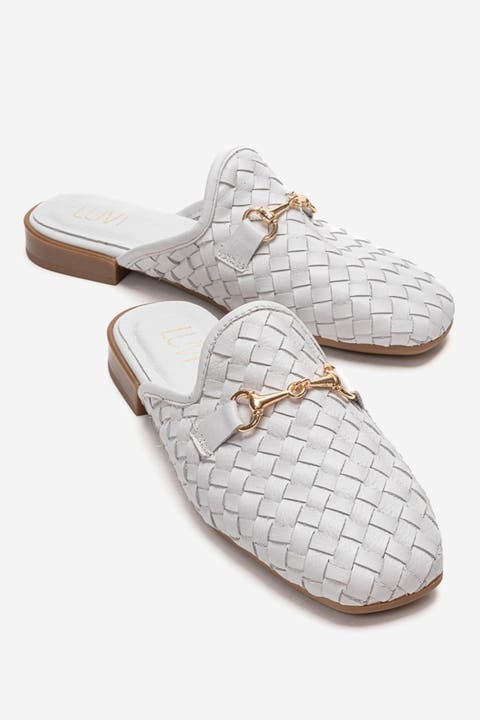 Senia Leather Woven Mule