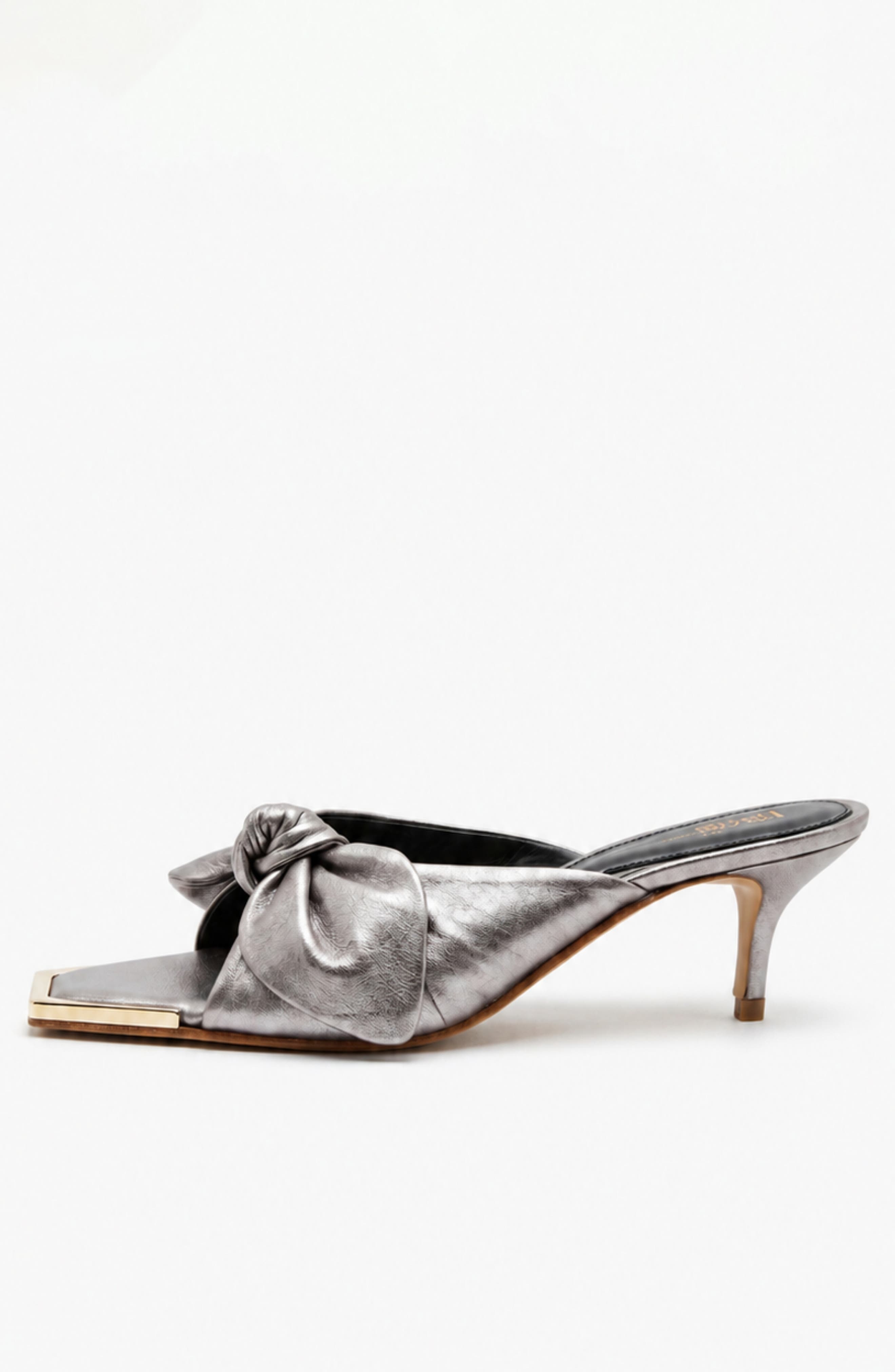 Brida Mule Kitten Heel Cosmos Silver, Main, color, Cosmos Silver