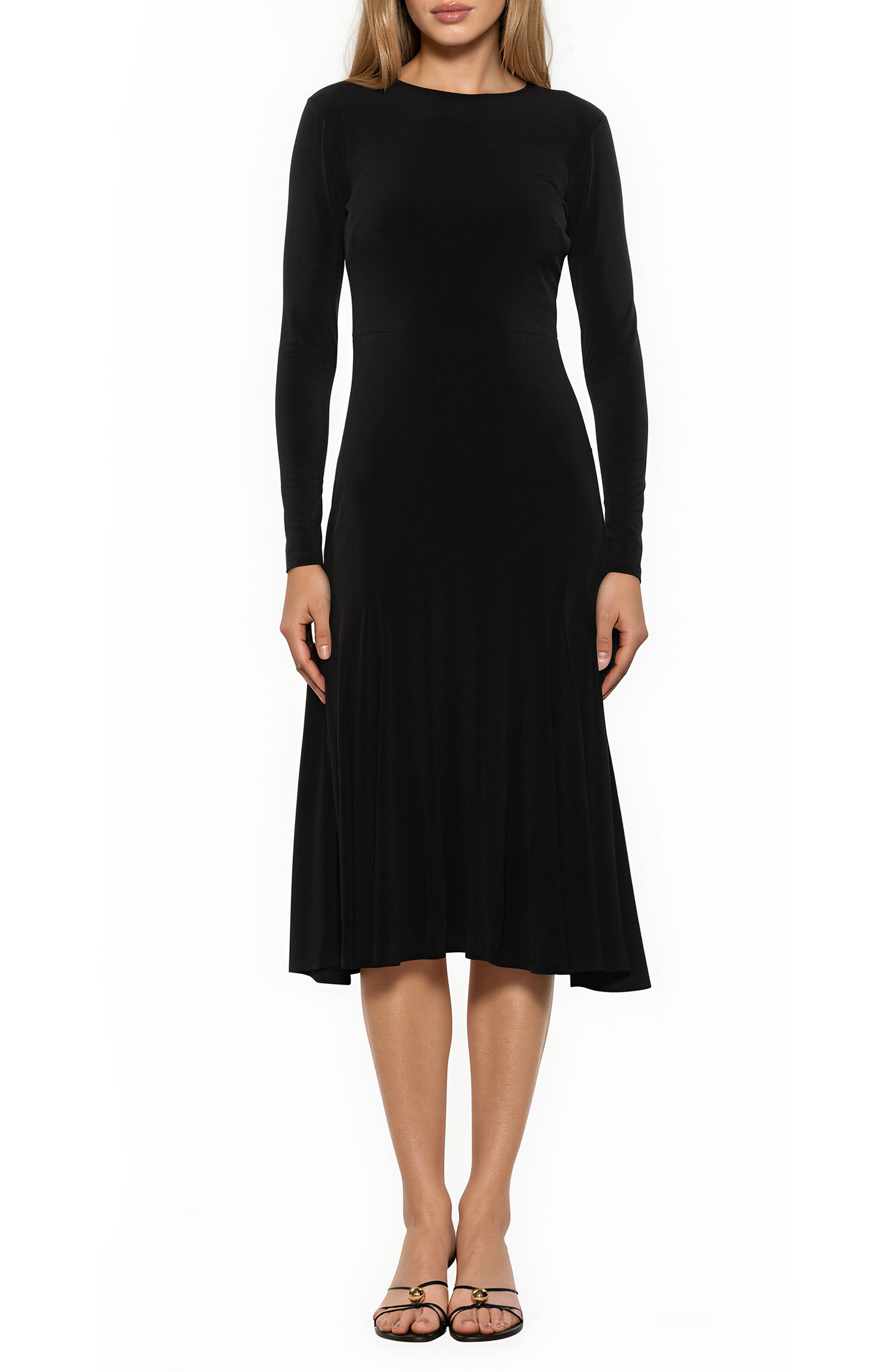 Oona Long Sleeve Fit & Flare Midi Dress
