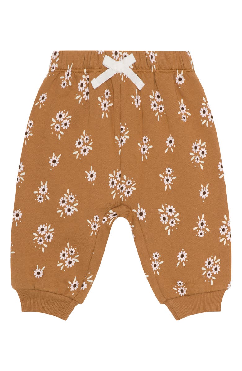 PL Baby by Petit Lem Floral Sweatshirt, Joggers & Headband Set, Alternate, color, Brown Floral