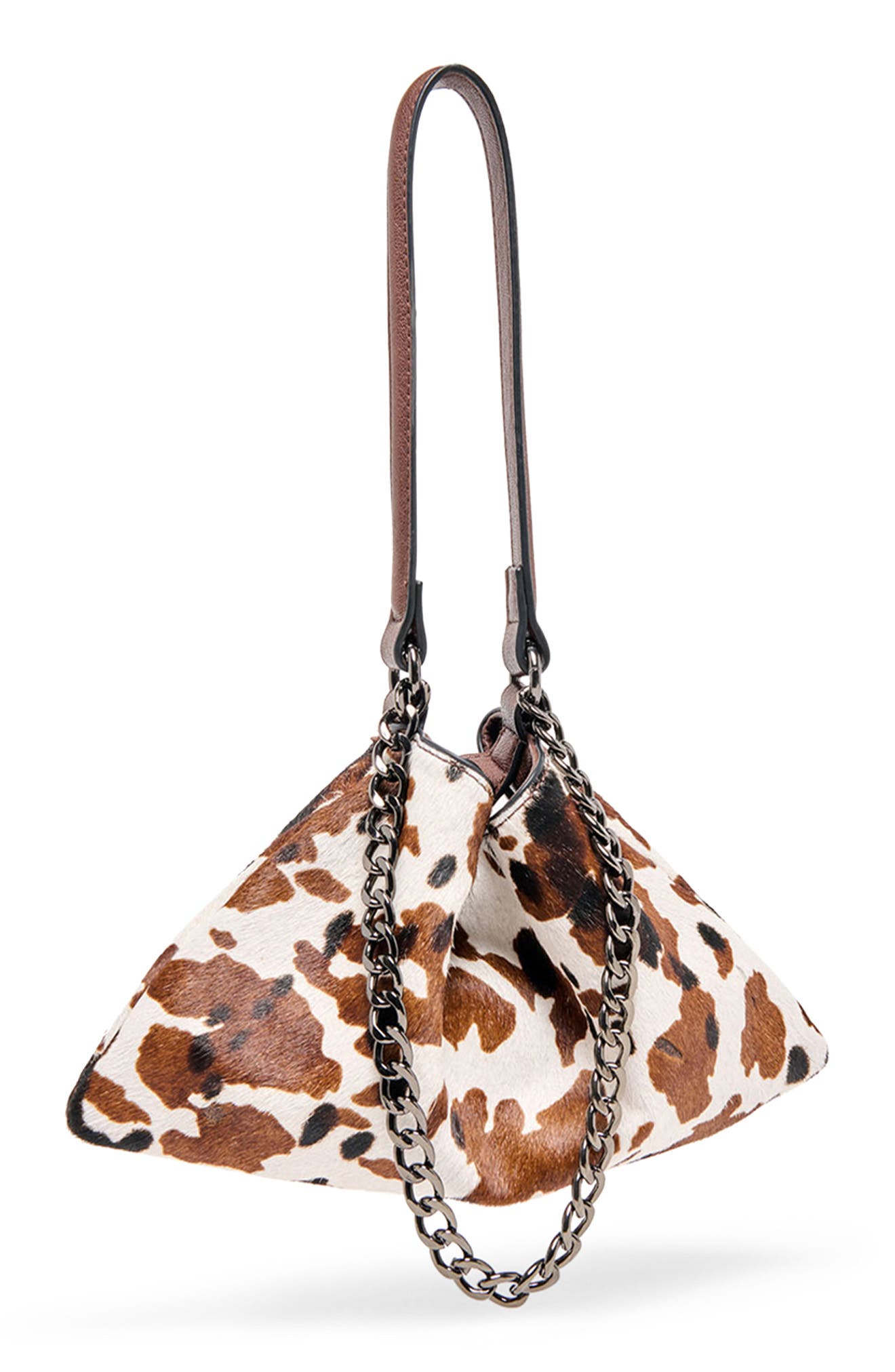 Jagger Animal Print Genuine Calf Hair Shoulder Bag, Alternate, color, COCOA