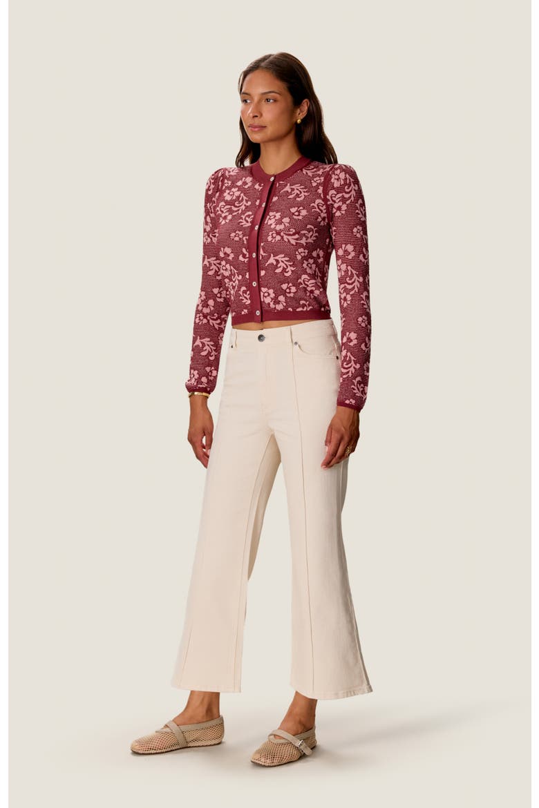 Bryn Jacquard Cardigan, Alternate, color, Cotto/Blush