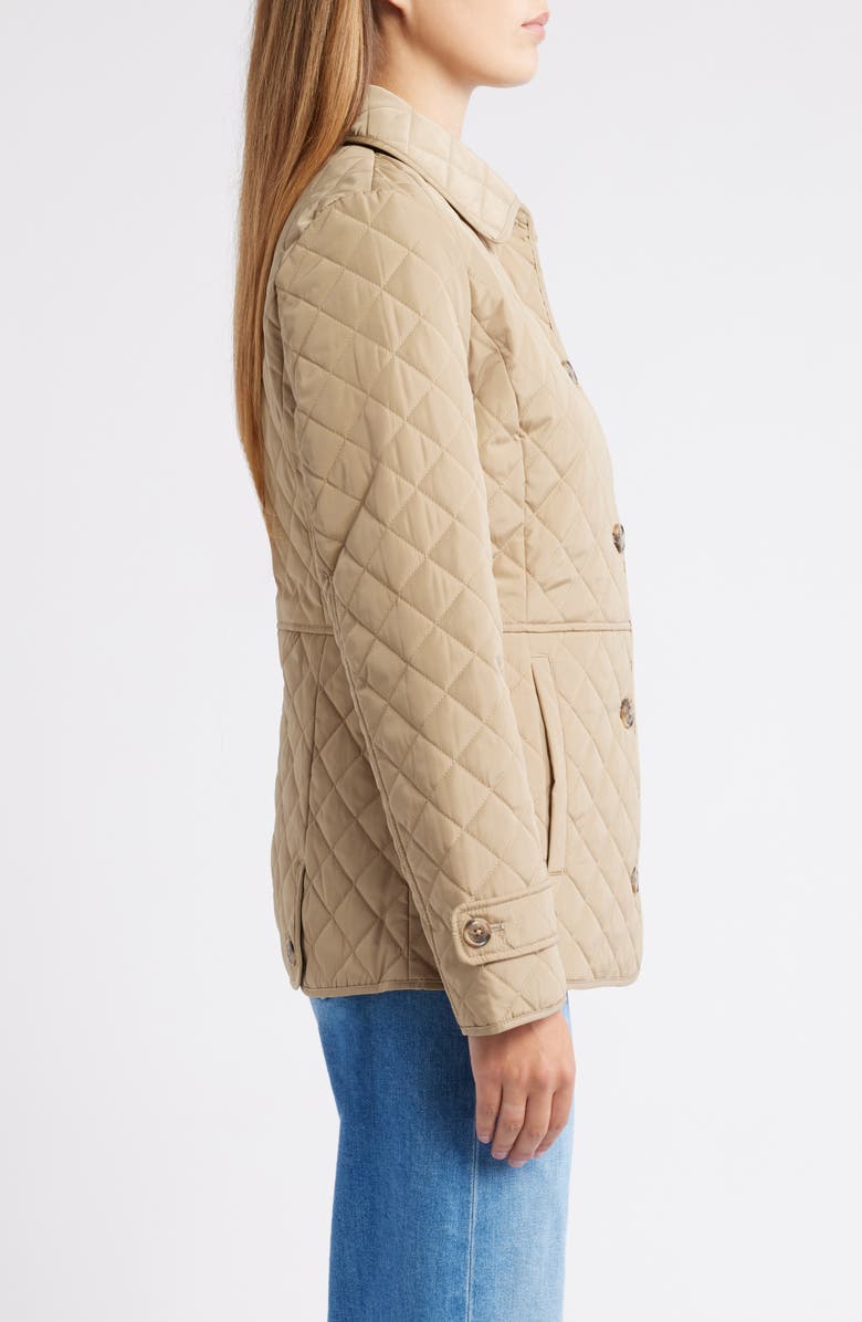 Lauren Ralph Lauren Crested Quilted Jacket, Alternate, color, Birch Tan