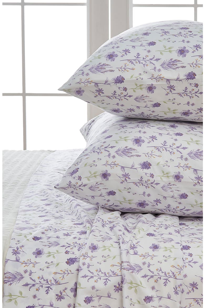 Floral Print Microfiber Sheet Set, Alternate, color, COLORFUL FLORAL - LAVENDER