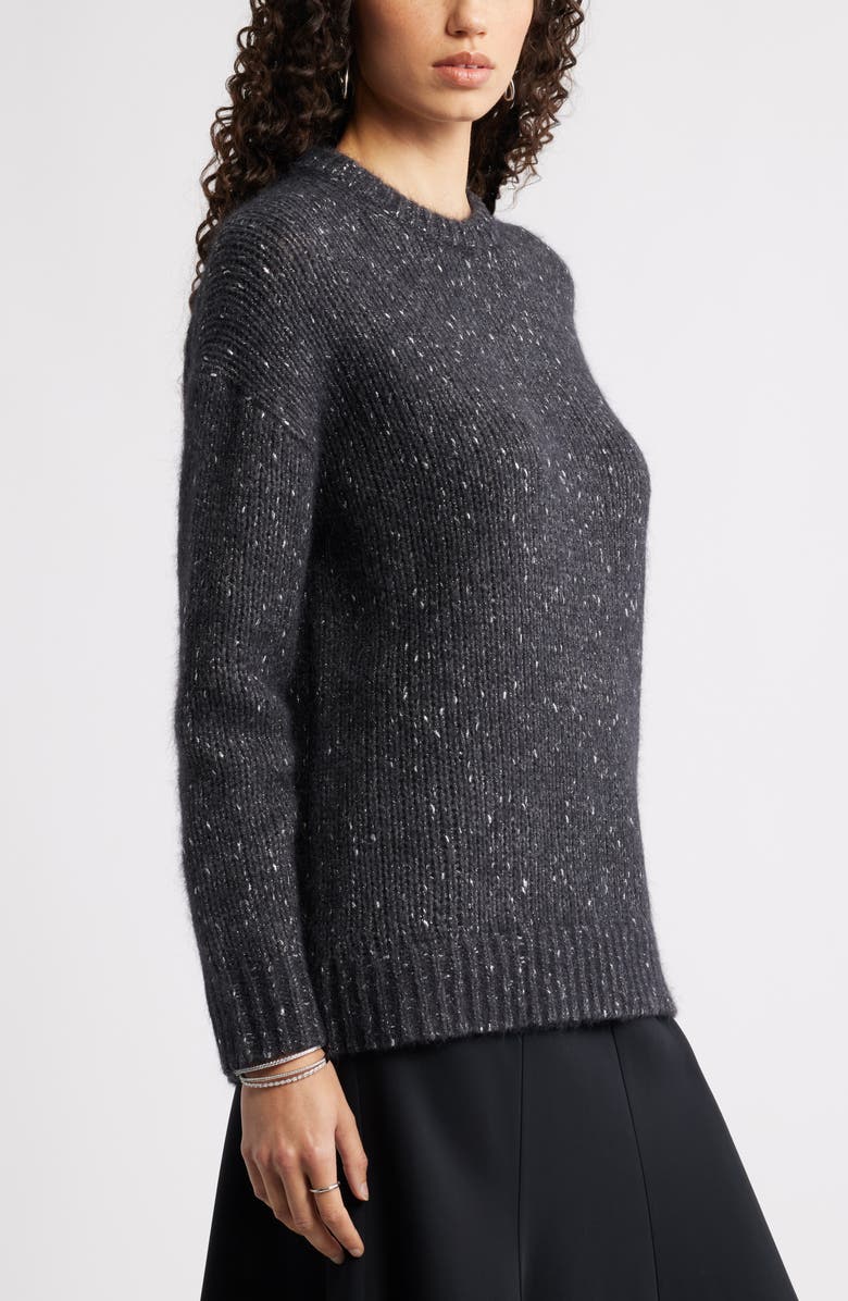 Nordstrom Metallic Crewneck Sweater, Alternate, color, Grey Dark Heather Metallic