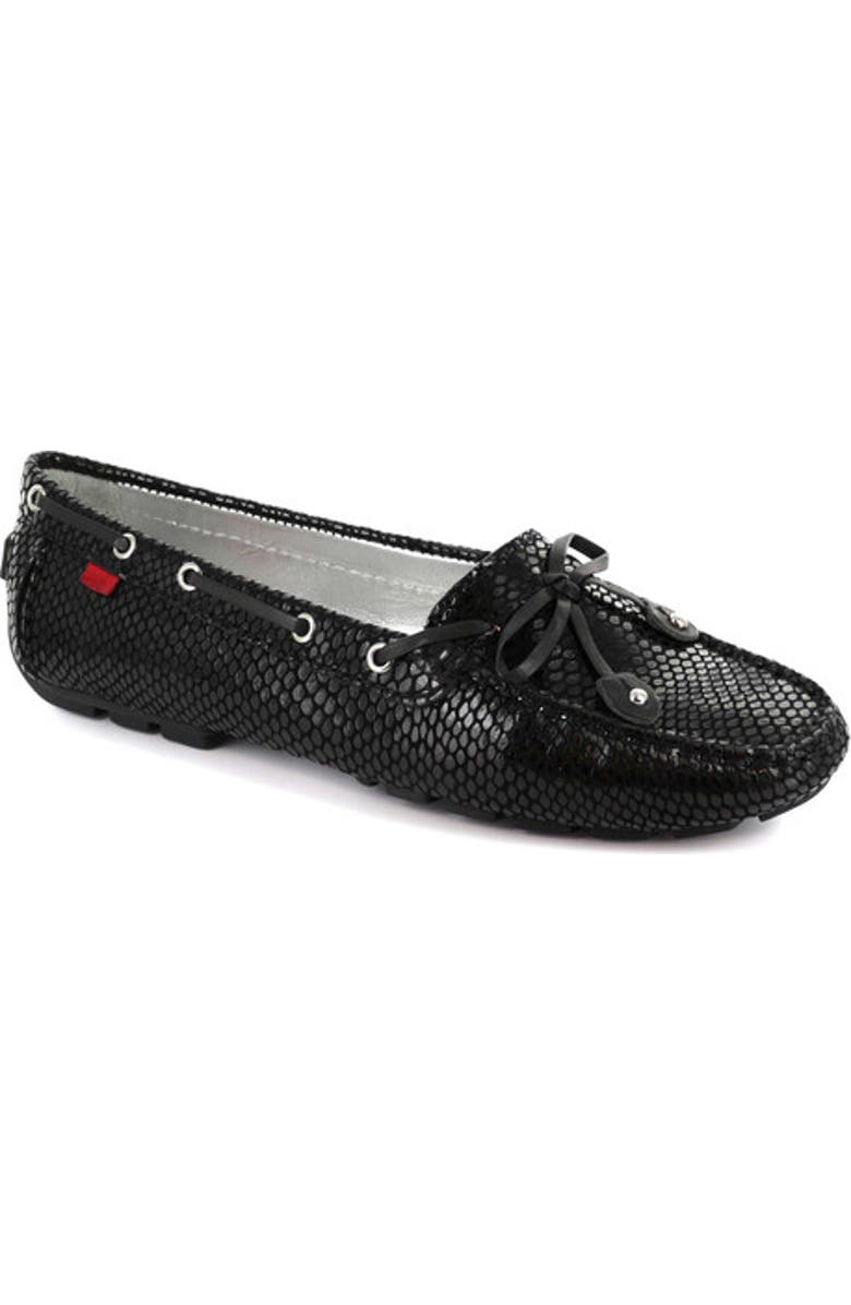 Marc Joseph New York Cypress Hill Leather Tiebow Driver Loafer, Main, color, Black Snake