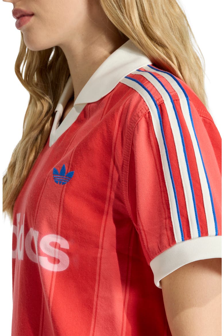 Striped Logo Cotton Jersey T-Shirt, Alternate, color, SEMI LUCID RED