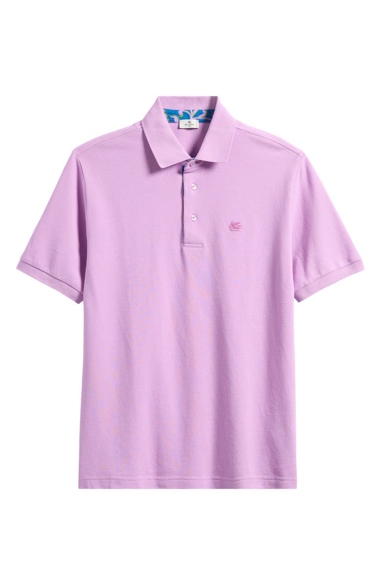 Etro Roma Solid Cotton Piqué Polo, Main, color, Viola