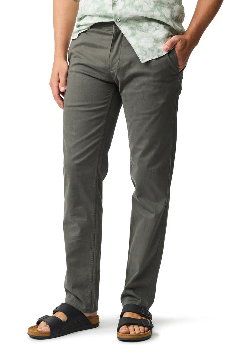 Thomas Road Stretch Cotton Flat Front Chinos, Main, color, THYME